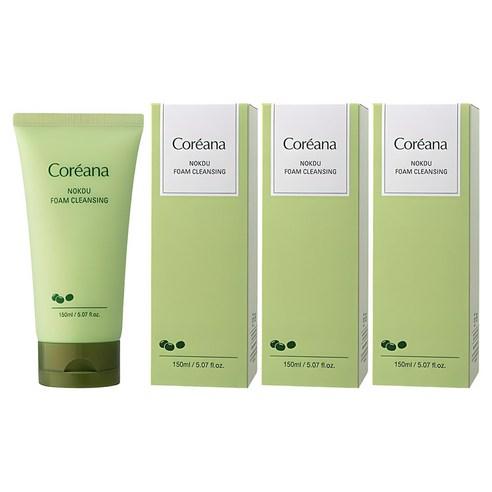 Coreana Mung Bean Cleansing Foam 3 Count, 150ml each