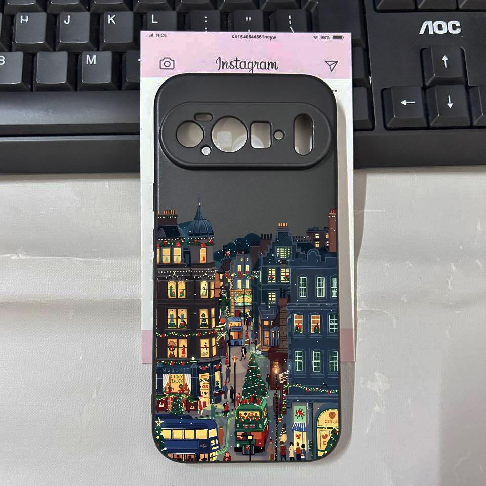 

Для Pixel 10Pro Зимовий Новий Рік Різдвяна Ялинка Графічний Чохол для Телефону для Google Pixel 9 10 Pro XL 8a 6 7 8 7a 6a М яка Чорна Кришка Google Pixel 10 Pro XL