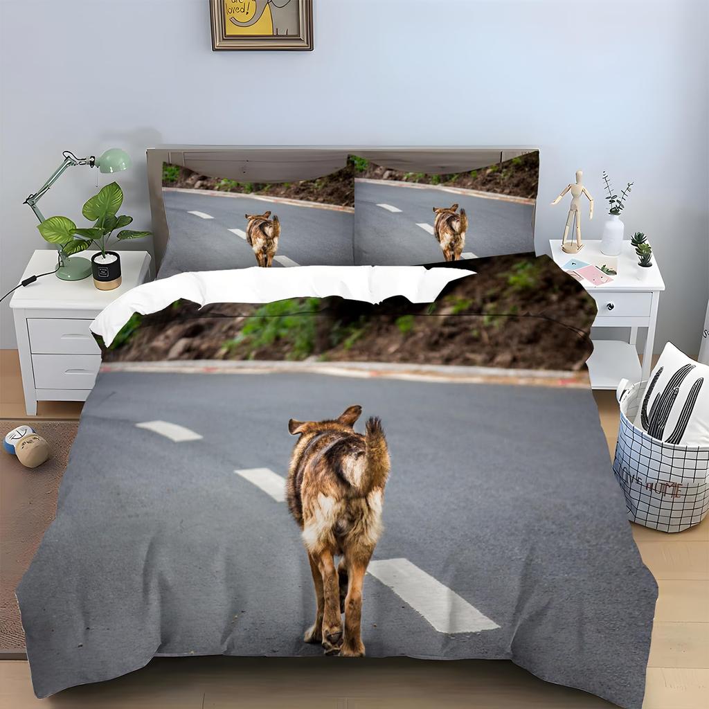 Road Traffic Themed Duvet Cover Set Queen King Size Lightweight Down Quilt Covers Room Decor Transport Bedspread Covers No Quilt