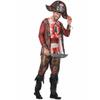 Halloween Adult Pirates of the Caribbean Costume, Masquerade Bloodstained Zombie Ghost Skeleton Captain