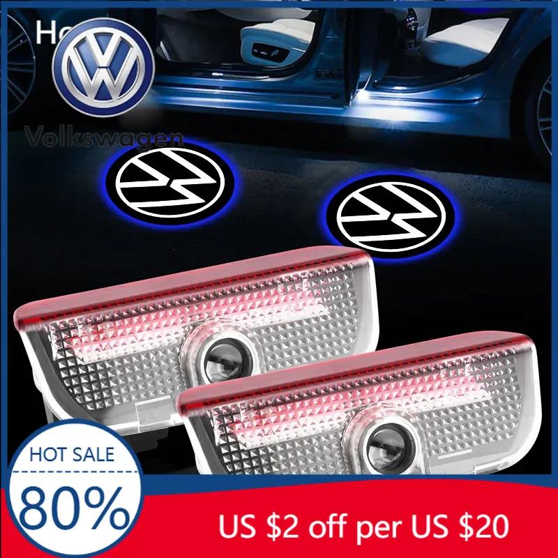 For VW Volkswagen Jetta MK5 Golf 2pcs HD Led Welcome Light Car Door Projector Lamps Car Accessories For Volkswagen Golf-6 7 4 5