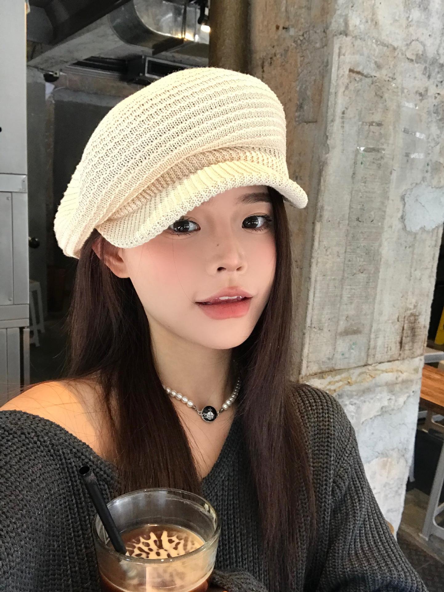 

Осенне-зимняя шляпная мода жаккардовая флисовая вязаная шерстяная шапка пуловер шляпная мода лыжная зимняя шапка ветрозащитная M（56-58cm） бежевый