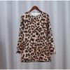 New Sexy Leopard Print One Piece Dress Women Casual Simple Round Neck Vintage Slim Clothing Female Fashion Design High Street Mini Dresses