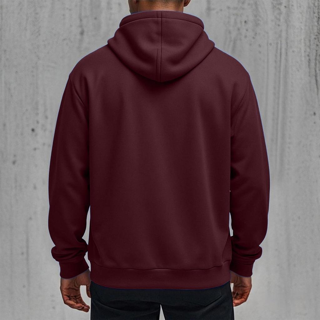 Men's Outdoor Hooded Sweatshirt with Multi Pockets, Long Sleeve Warm Casual Pullover