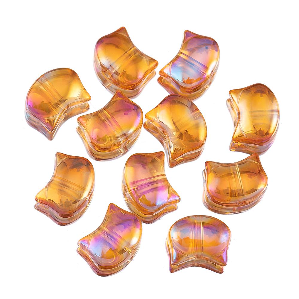 10 Stück 50 Stück Bunte Katzenkopf-förmige Acrylperlen Bunte lose Abstandshalterperlen für die Schmuckherstellung DIY Armband Halskette Zubehör