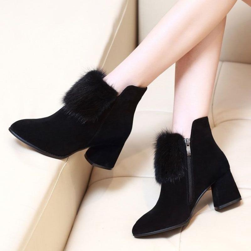 New Style Shoes Such As Chunky High Heels, Short Boots and Soft Cotton Soles for Women
