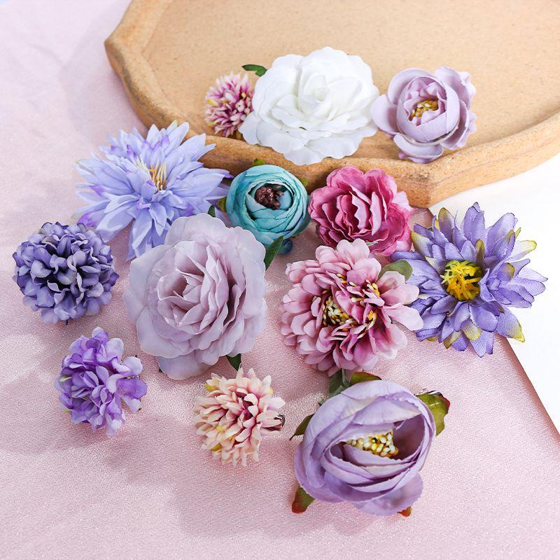 Mehrfarbig Gemischt Künstliche Blumen Seidenrose Kunstblumen für Heimdeko Hochzeitsdekoration DIY Bastelgirlande Bouquet-Accessoire