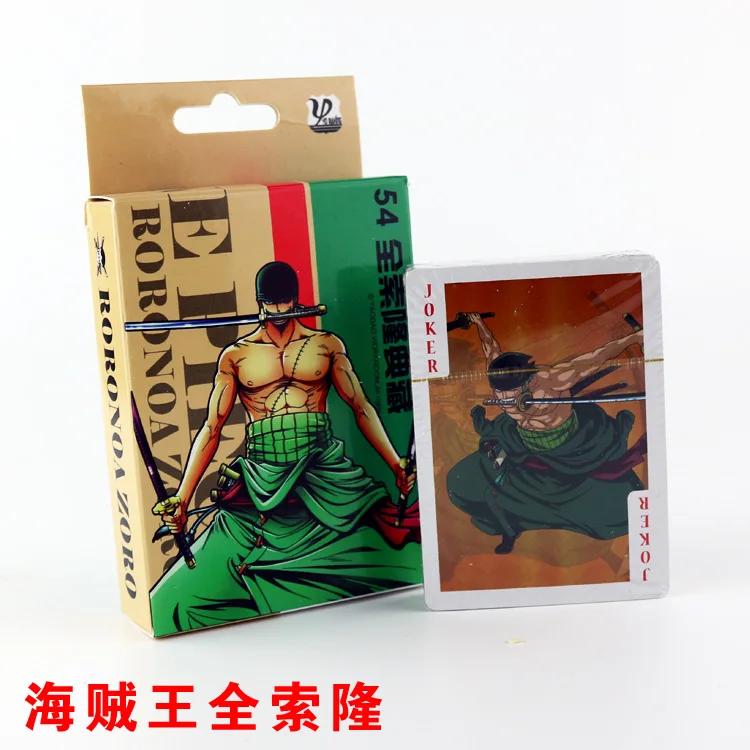 54Pcs/set One Piece Figures Collection Monkey D. Luffy Poker Card & Roronoa Zoro Playing Cards Color Box Packing Kid Gift Toy