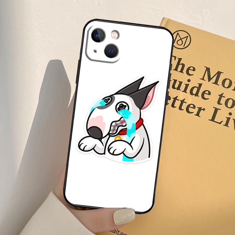 Bull Terrier Dog Puppies Funny Phone Case For iPhone 16 15 14 Pro Max Plus 11 12 13 Pro Max XS 6 12 13 Mini Cover Shell