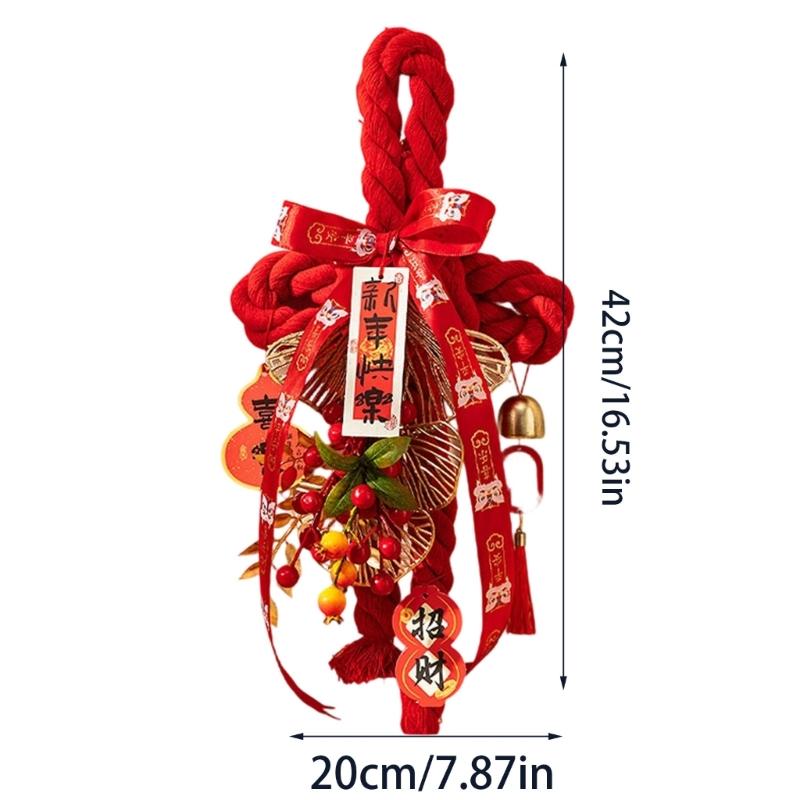 Handcrafted Cotton Thread Auspicious Knot Ornament New Year Pendant for Holiday Parties and Gifting