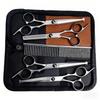 Portable Pet Grooming Scissor Set: Flat & Curved Hairdressing Tools
