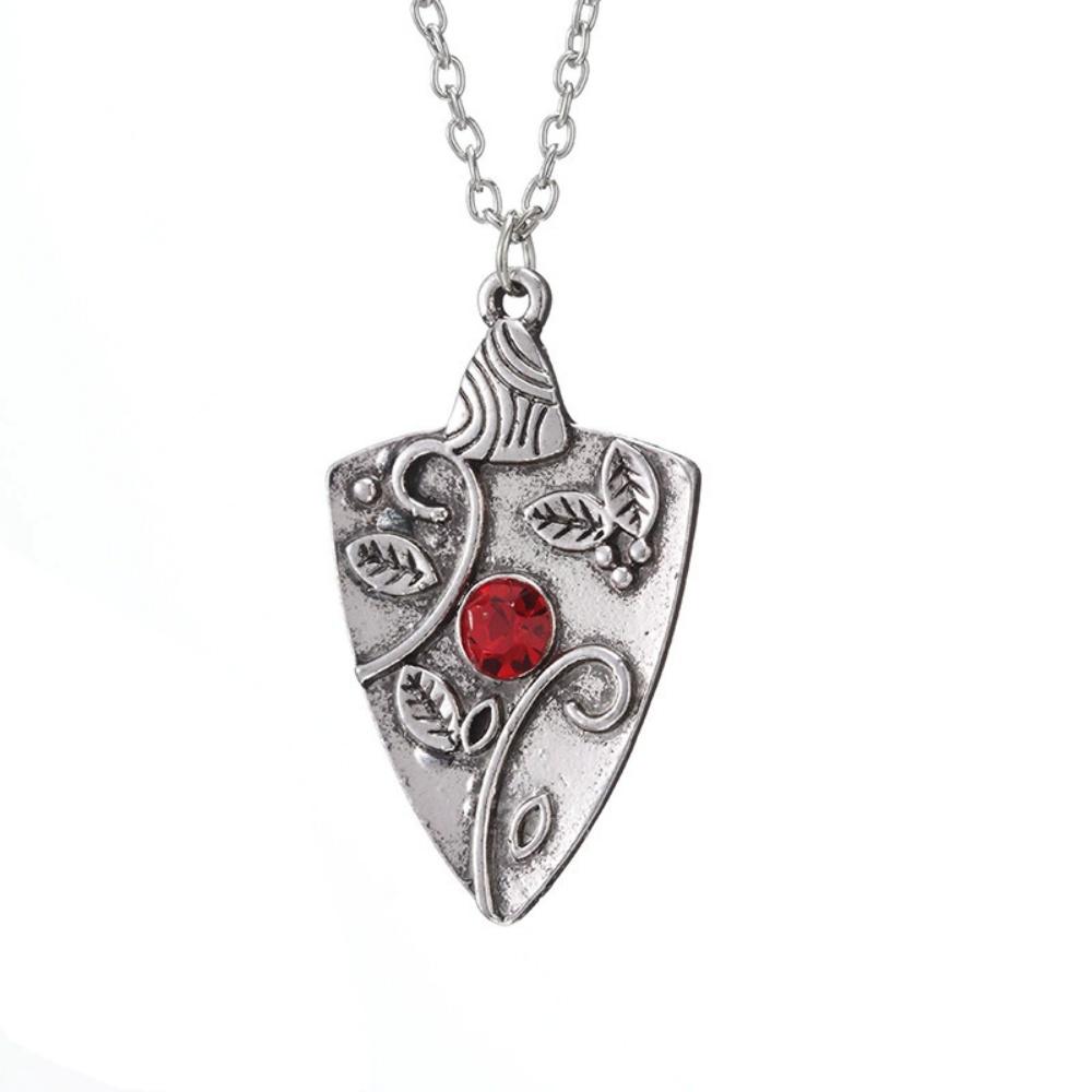 

The Vampire Diaries Necklace Vintage Katherine Pendant Fashion Movie Jewelry Cosplay For Women Red Zircon Talisman Necklace 50cm античный серебряного