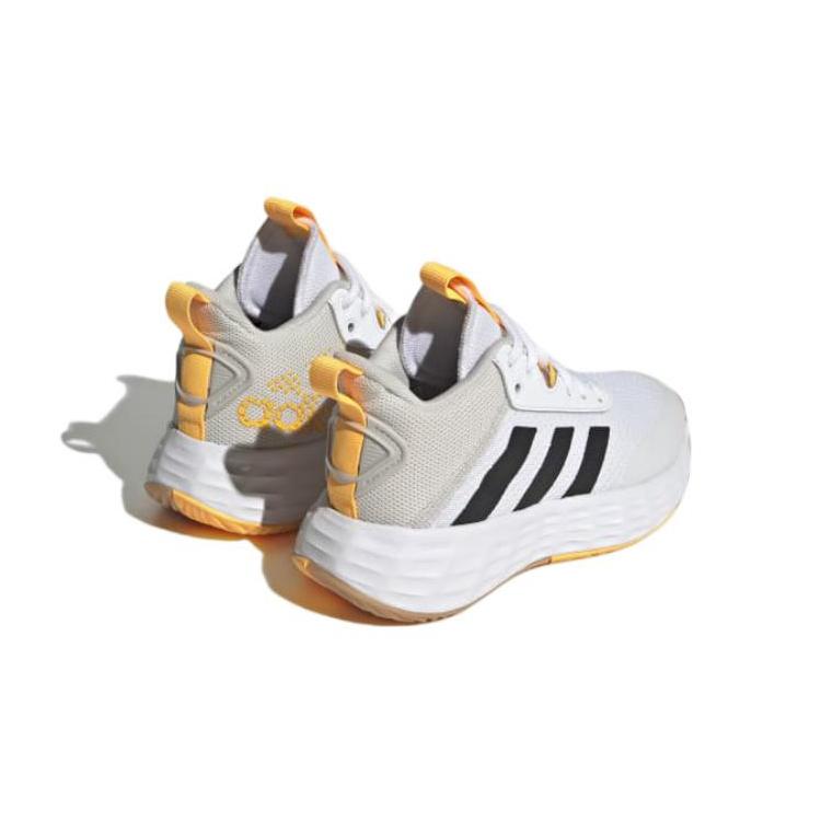 New Adidas OwnTheGame 2.0 K Mid Top Children's Basketball Shoes White Black Yellow Kids' H06418