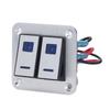 Rocker Switch Panel 2 Gang On Off Toggle Switch Panel Waterproof Car RV Yacht Modification Panel Sil
