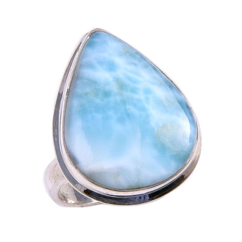 Natural Republic Larimar Gemstone 925 Sterling Silver Jewelry Ring Size 8.5 O6M35