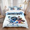 Astro Bot Misja Ratunkowa Zestaw Pościeli 3-częściowy Poszewka na Kołdrę z 2 Poszewkami na Poduszkę Prezent Urodzinowy do Domu