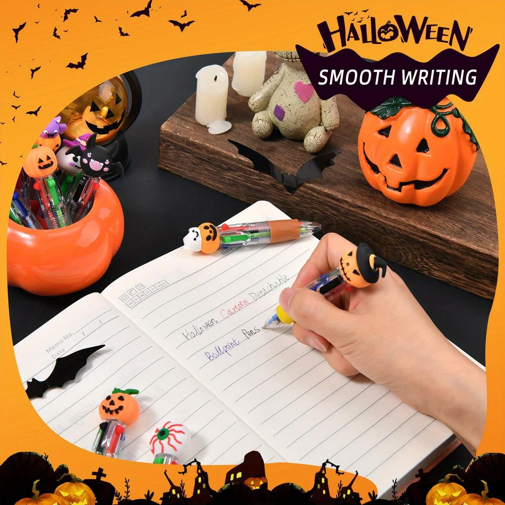 6/16/26pcs Retractable Ballpoint Pens, Suitable for School and Office Supplies. Halloween Pens, Party Gifts, Halloween Gifts