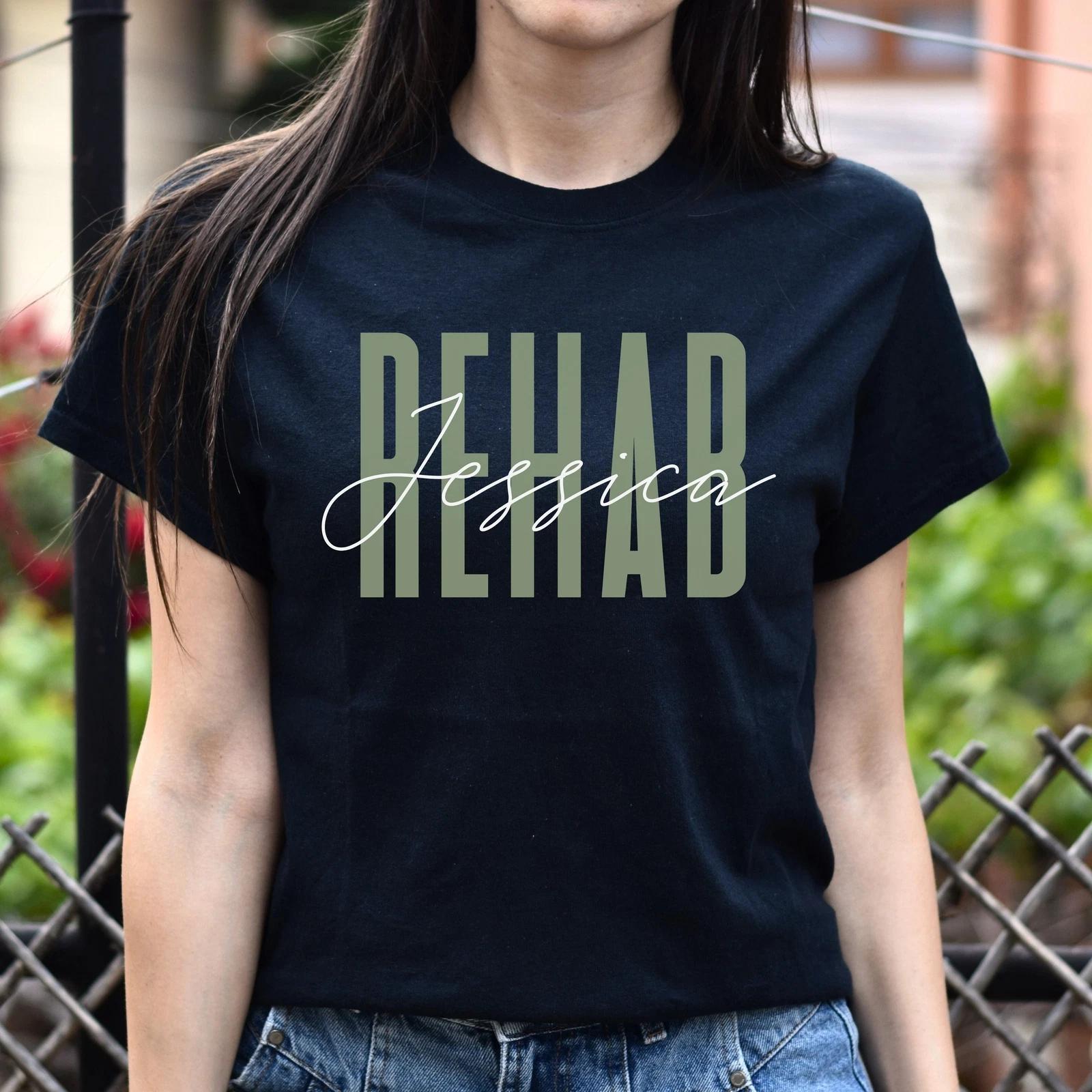 Rehab T-Shirt gift Cardiac Rehab specialist squad Customized Unisex tee Black Na S
