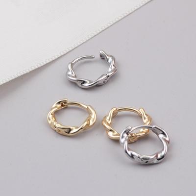 The Latest 925 Sterling Copper Popular Style Is Fashionable And Simple With Plain Ring Earrings That Are Suitable For Women's