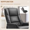 Poltrona reclinabile con poggiapiedi, funzione reclinabile, rivestimento in ecopelle, fino a 150 kg, 71 x 84 x 102 cm, Nero