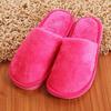 Non-slip Comfortable Winter Couples Solid Color Warm Home Plush Flat Candy Color Slippers