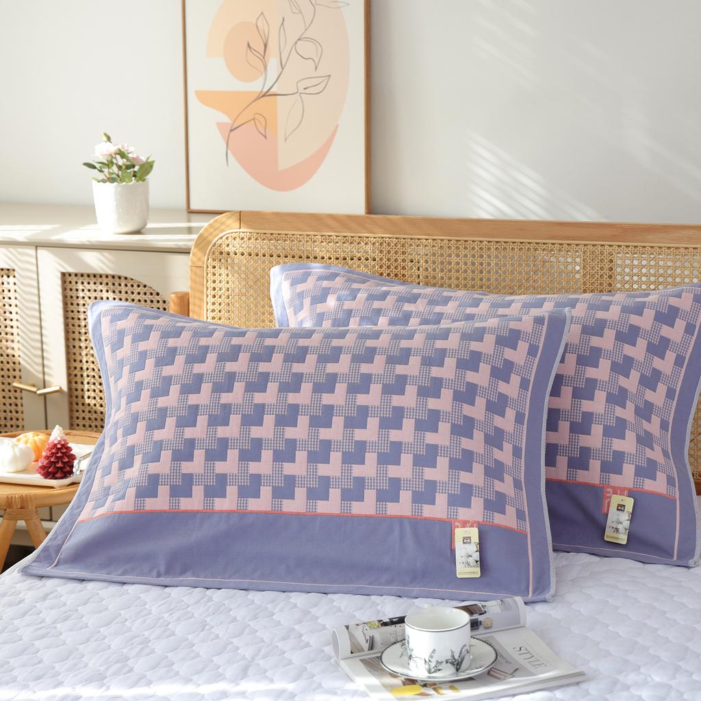A Pair of Pure Cotton Gauze Pillow Towels, New High-density Soft Adult Cover Towels, Cotton Non-slip and Breathable Household