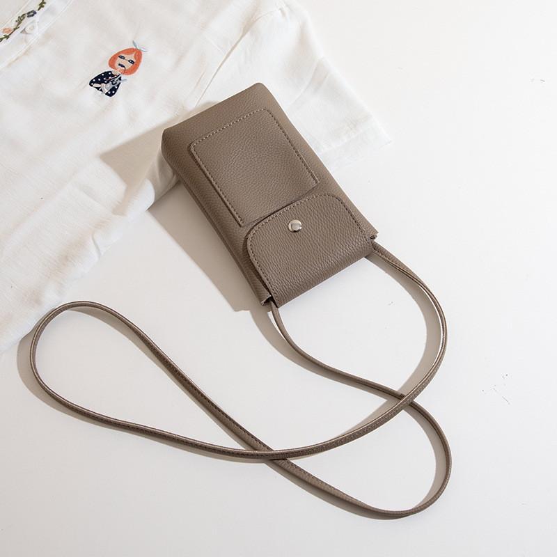 IELGY Adjustable Shoulder Strap High-End Soft Leather Cross-Body Mobile Phone Bag Shopping Walking Mini Pouch