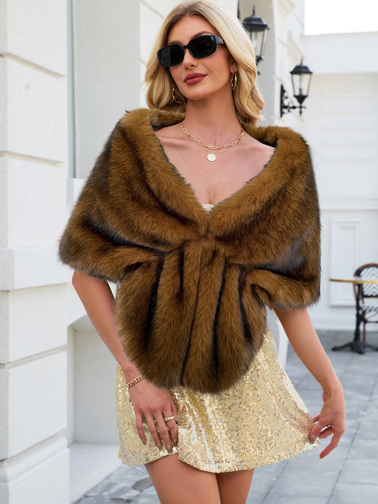 Autumn and winter new imitation fur fox hair big shawl scarf multi-colored scarf bridal dress butterfly