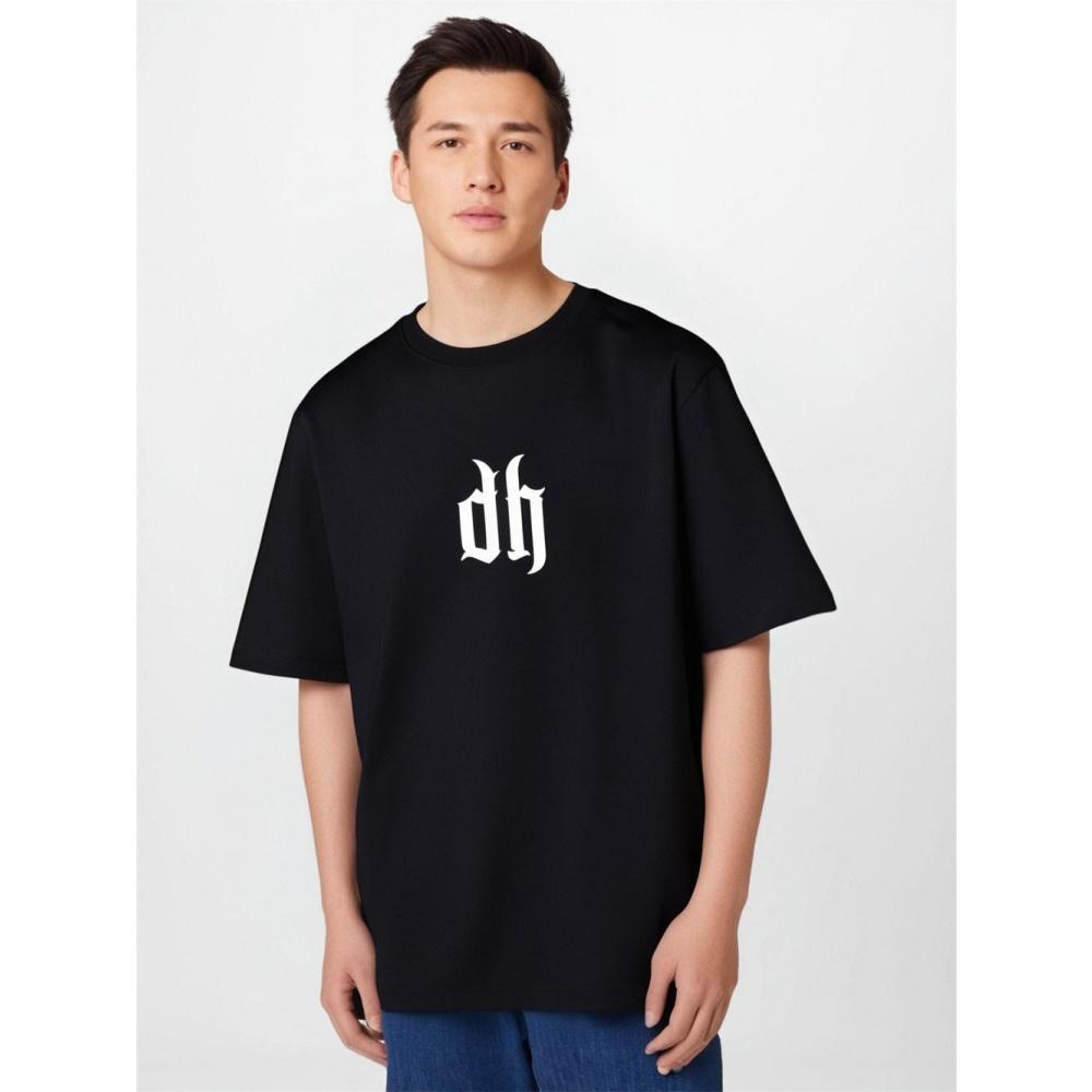 

DH T Shirts for Men Short Sleeves 100% Cotton O-neck Tee XXXXXL чорний