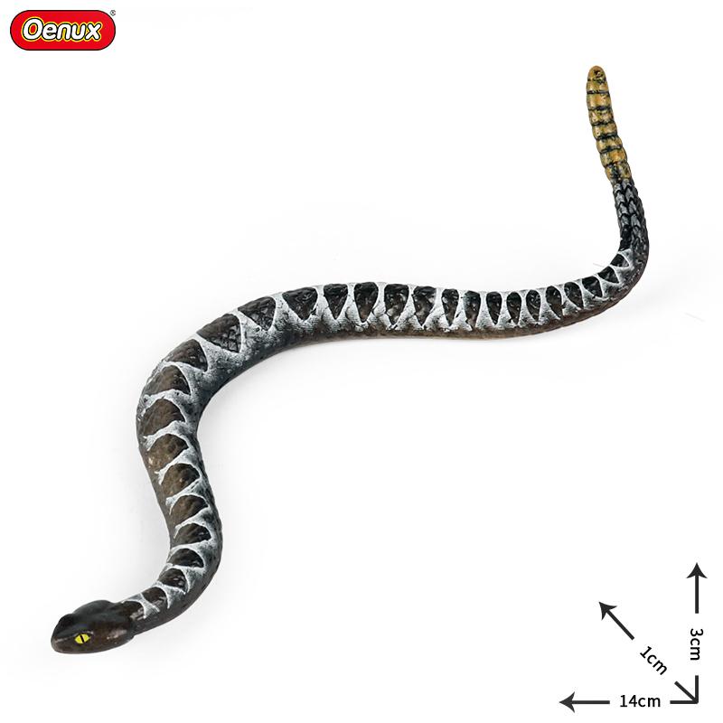 Oenux Simulation Forest Savage Snakes Animals Model Wild Cobra Rattlesnake Python Action Figures Party Favor Decor Kids Toy Gift