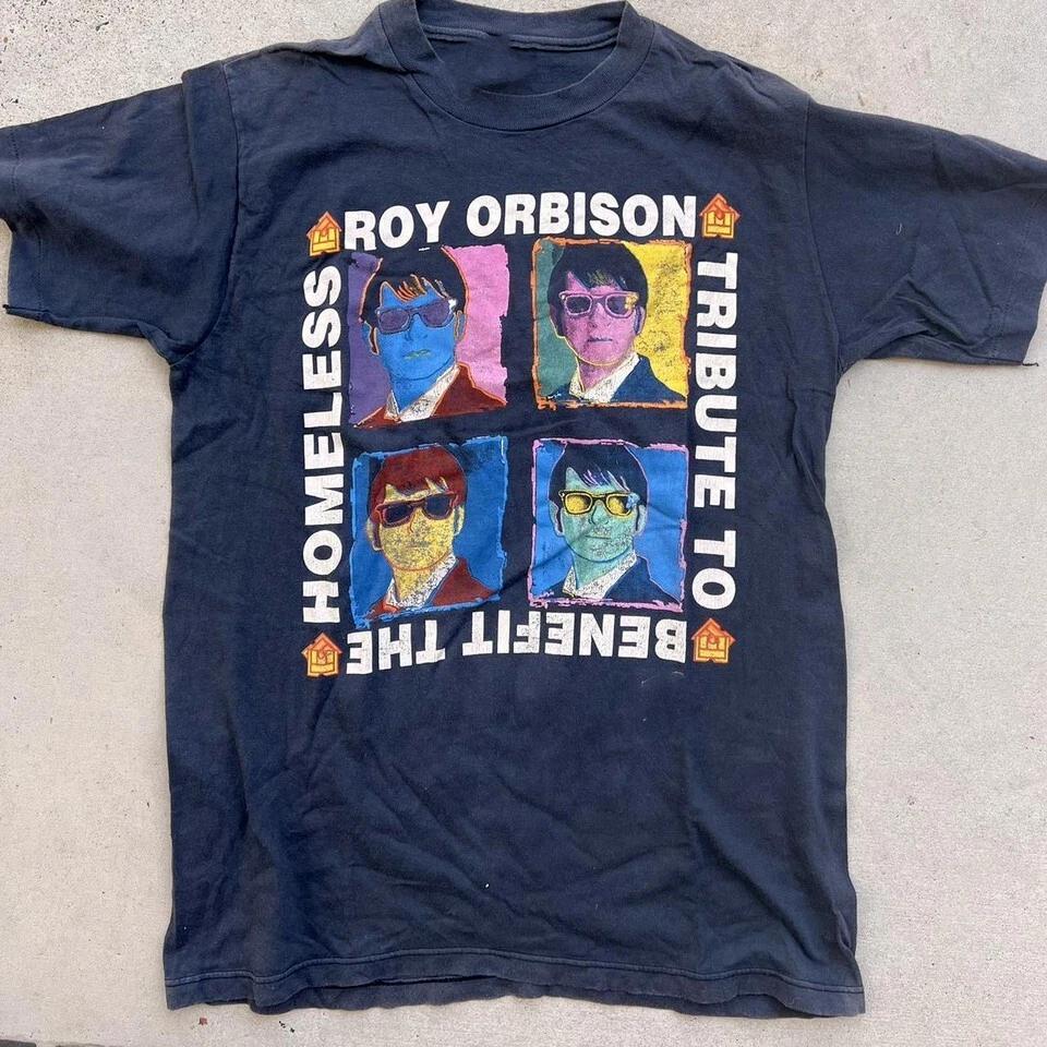 Редкий - Винтажная рубашка Роя Орбисона 1990 года, черная, все размеры OM135 3XL