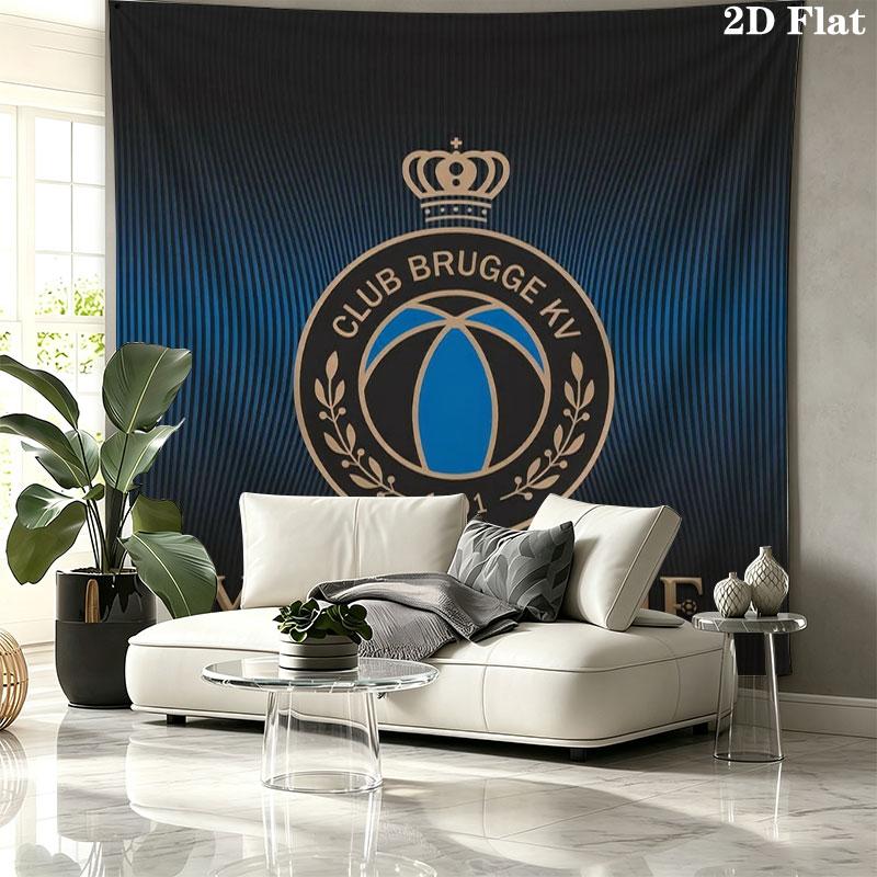 Club Brugge KV Custom Name Wall Tapestry Aesthetic Wall Hanging Printed Fabric Blanket Decorative Tapestries for Bedroom Living Room Home Decor