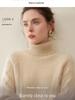 Elegant Women's High-Neck Cashmere Sweater: Double-Ply Thick, Large Cable Knit, Perfect for Autumn & Winter