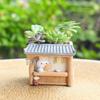 Creative Rabbit Tea House Resin Succulent Planter for Balcony Gardening and DIY Decor
