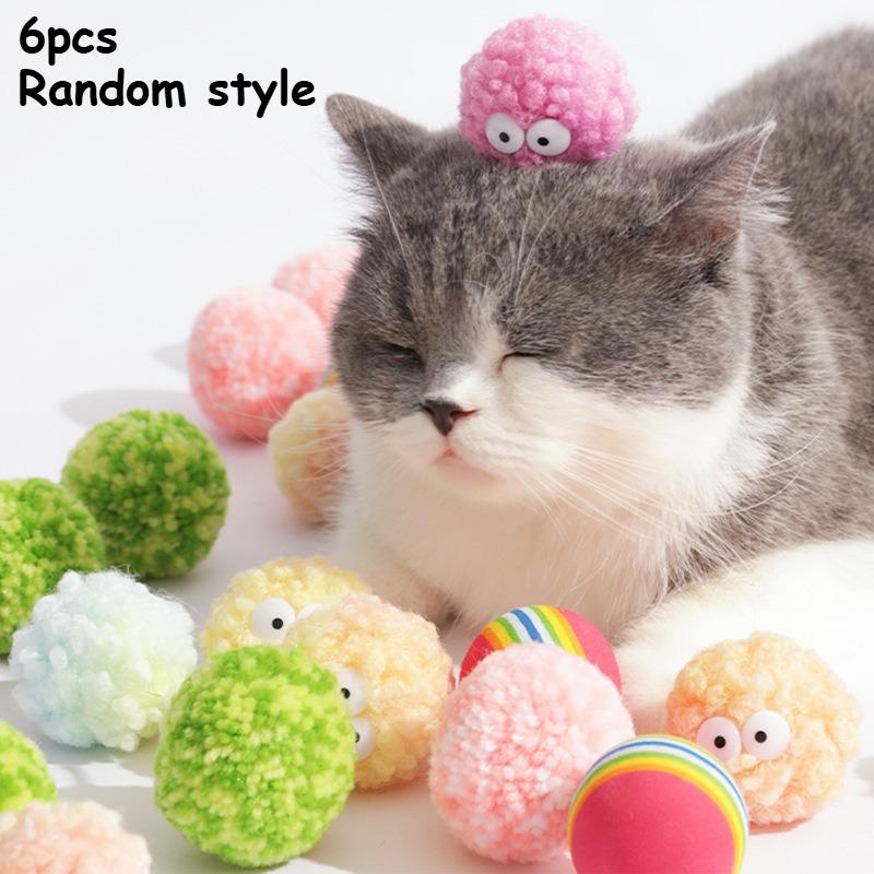 6 шт. Яйцо-мячик, Клубок пряжи, Игрушка для кошки, Пусть ваша кошка не будет одна, когда вы уходите, Расходует энергию кошки, Развивает привязанность