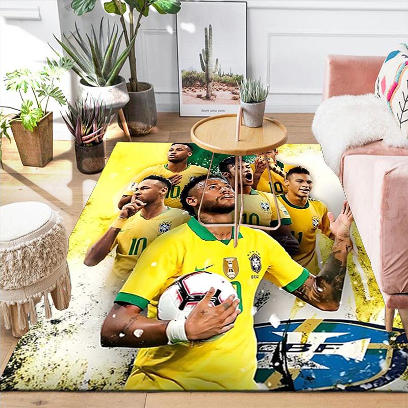 1pc Brazilian Footballer Victory Rug, Office Carpet Indoor Outdoor Entrance Doormat, Non-Slip Soft And Comfortable, Living Room. DT707029