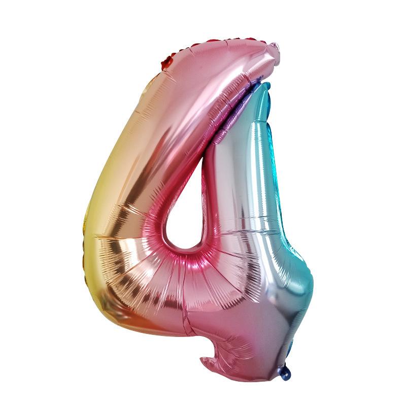 32-Inch Gradient Color Aluminum Foil Number Balloons - US Version