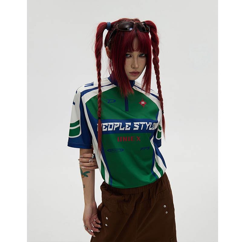 

Футболка для велоспорта в американском спортивном стиле, контрастного цвета, облегающая, дышащая M зелёный