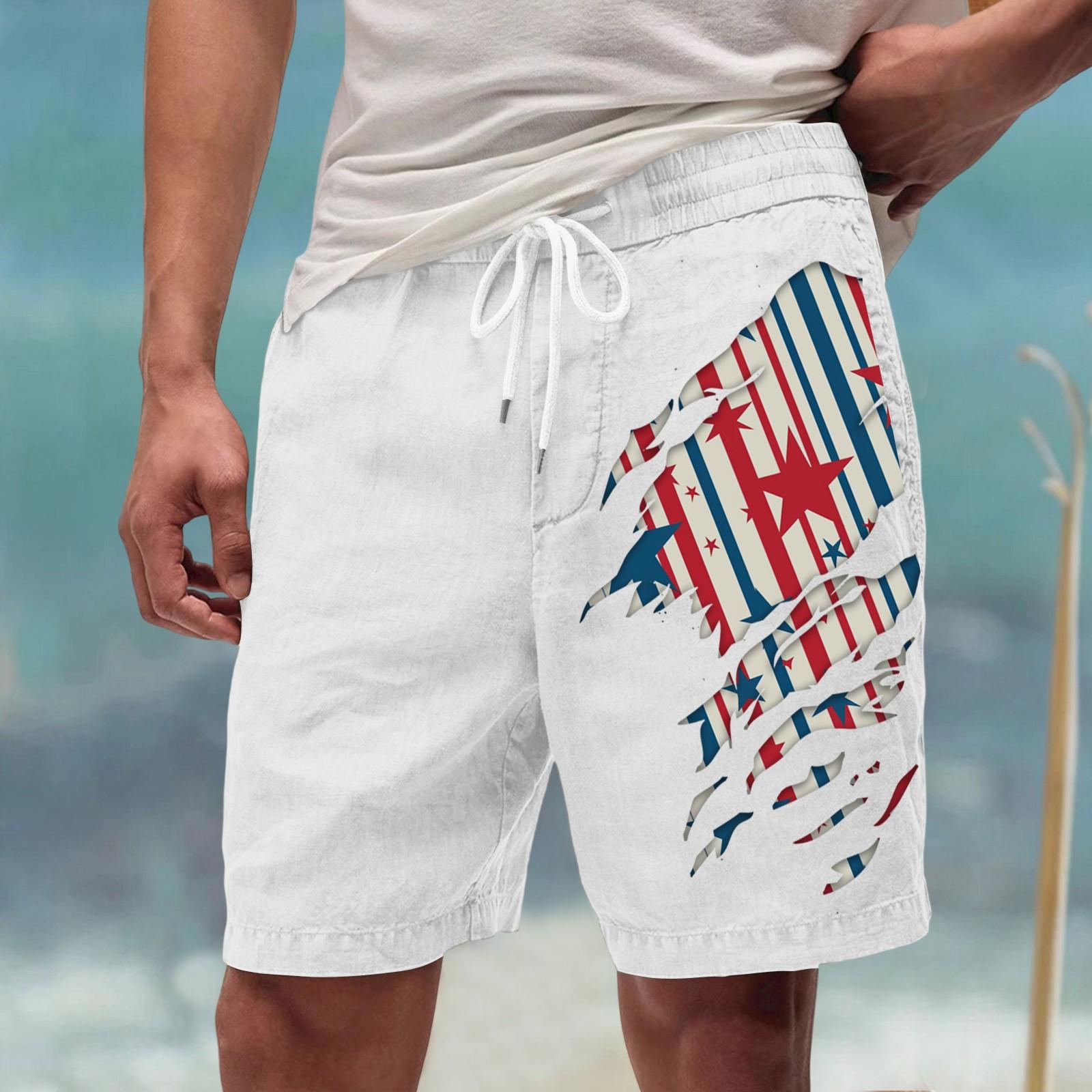 

Чоловічі літні великі повсякденні спортивні штани пляжні шорти XXL білий