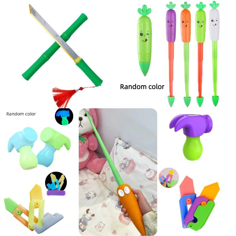 Gravity Carrot Knife With 3d Design Glowing Butterfly Knife Flashy Printed Carrot Knife And Night Light Carrot Knife