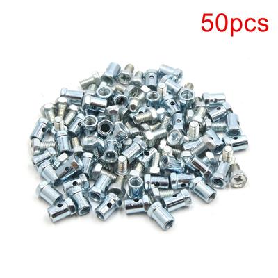 10/20/25/30/40/50/70/100 Stück 5mm Gewindedurchmesser 15 x 8mm Bremszugdraht Lötloser Nippelschraubnippel Silberne Schraube für Motorrad