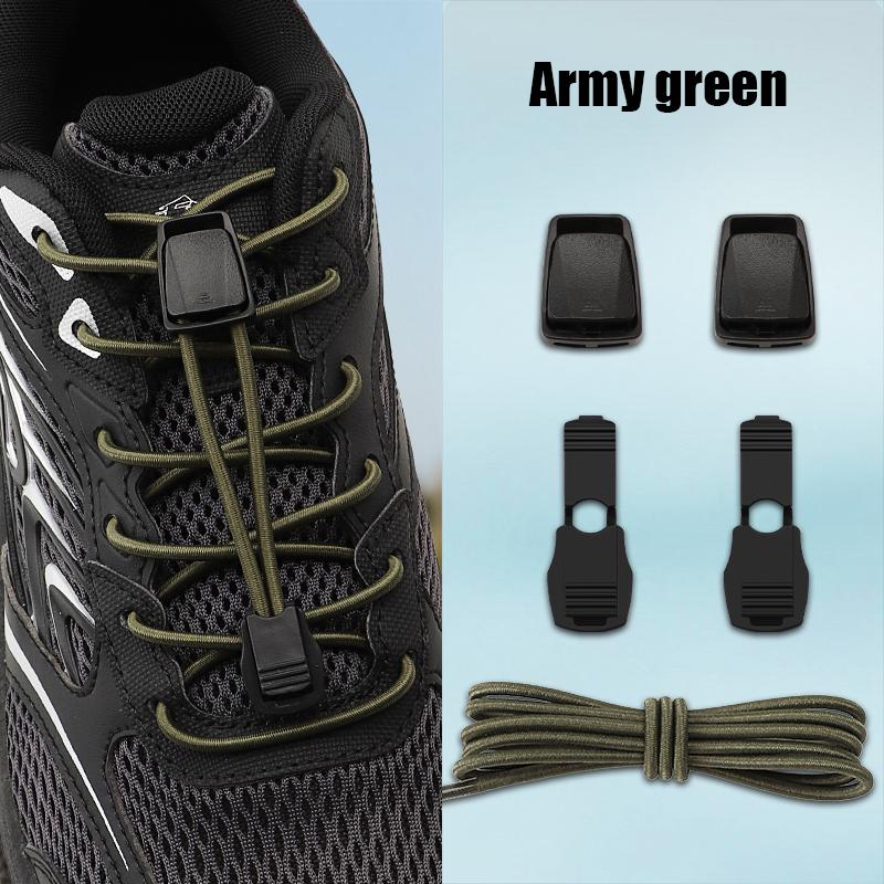 Buckle for Kids & Adults Elastic Laces for Sneakers No-Tie Shoe Lace Fastener Press Spring Lock Shoelace Running Shoes Fix Clips