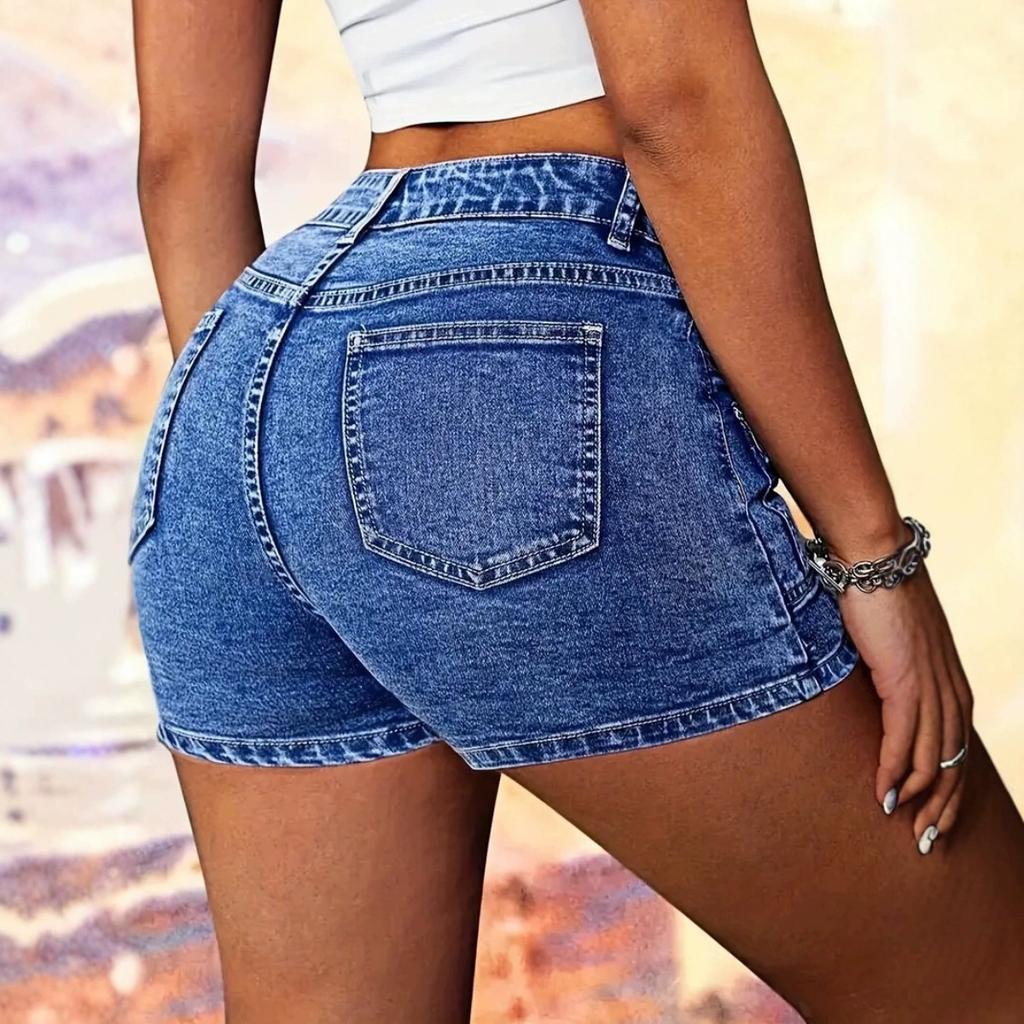 New Women's Clothing, Large Hip Circumference, Multiple Pockets, Denim Shorts, Hot Pants