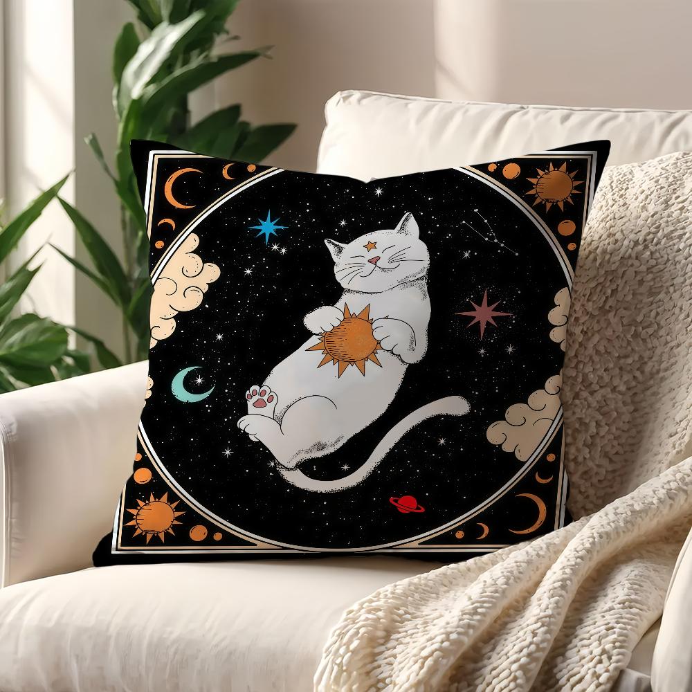 cute black cat cushion cover Pillow Cover Decoration Room Home Sofa living Office Car Nordic Simplicity