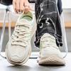 Tênis Esportivos Masculinos Casual Estilo de Rua Plataforma Tênis Estudantes Tamanho Grande Preto Tênis de Skate Aumento de Altura