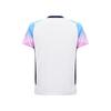 Li Ning Badminton Series High-Value Dynamic Striped Soft Breathable V-Neck Short Sleeve T-Shirt Unisex Tops White AAYV199-1
