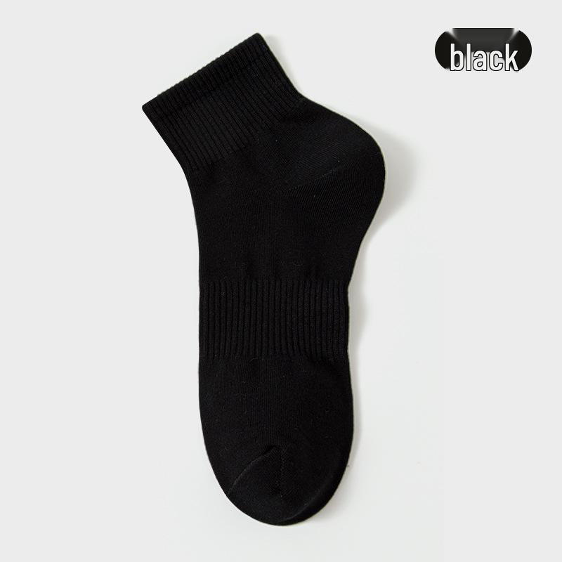 Men's Spring-Summer Mid-Calf Combed Cotton Socks - Anti-Pilling, Odor-Resistant, Thickened Sports Socks (Solid Color)