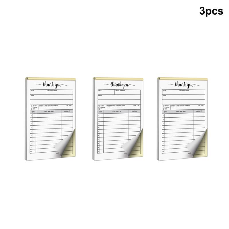 1/2/3Pcs SMB Use Order Form 2-Part Carbonless Receipt Book Duplicate Sales Order Invoice Pad For Small Business