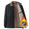 Men's Fleece-Lined Lambswool Coat - Warm, Loose-Fit Winter Jacket for Middle-Aged & Elderly