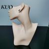 Stylish Jewelry Mannequin Head Model Half Face Display Stand Earring Holder Portrait Neck Dummy for Necklace Earrings PVC